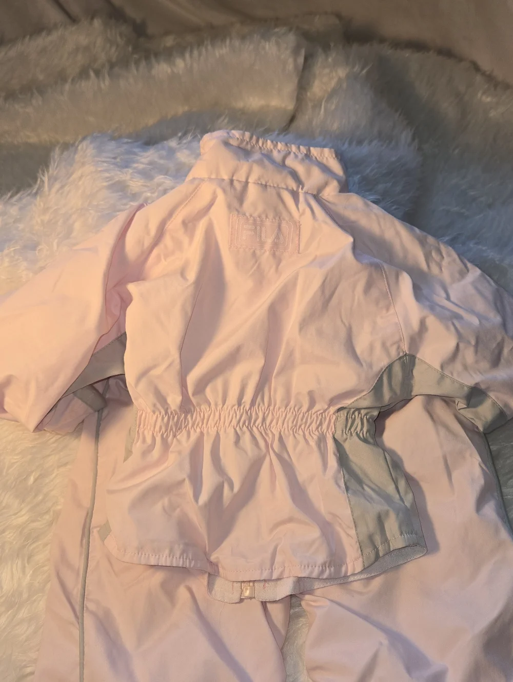 Fila Vintage Y2K Girls Kids Pink and Light Gray 2 Piece Snow Suit Rare Tracksuit